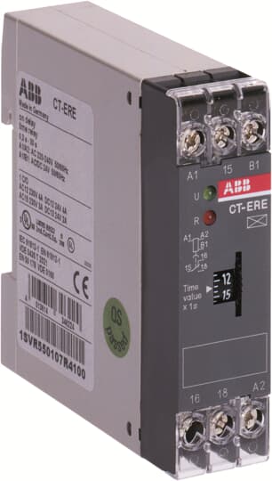 1SVR550100R2100 - CT-ERE Time relay, ON-delay, 3-300 s, 1 c/o, 110-130V AC ABB Economy Timers - CT-E