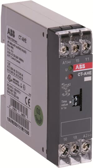 1SVR550110R4100 - CT-AHE Time relay, OFF-delay, 0.3-30 s, 1 c/o, 110-130V AC ABB Economy Timers - CT-E
