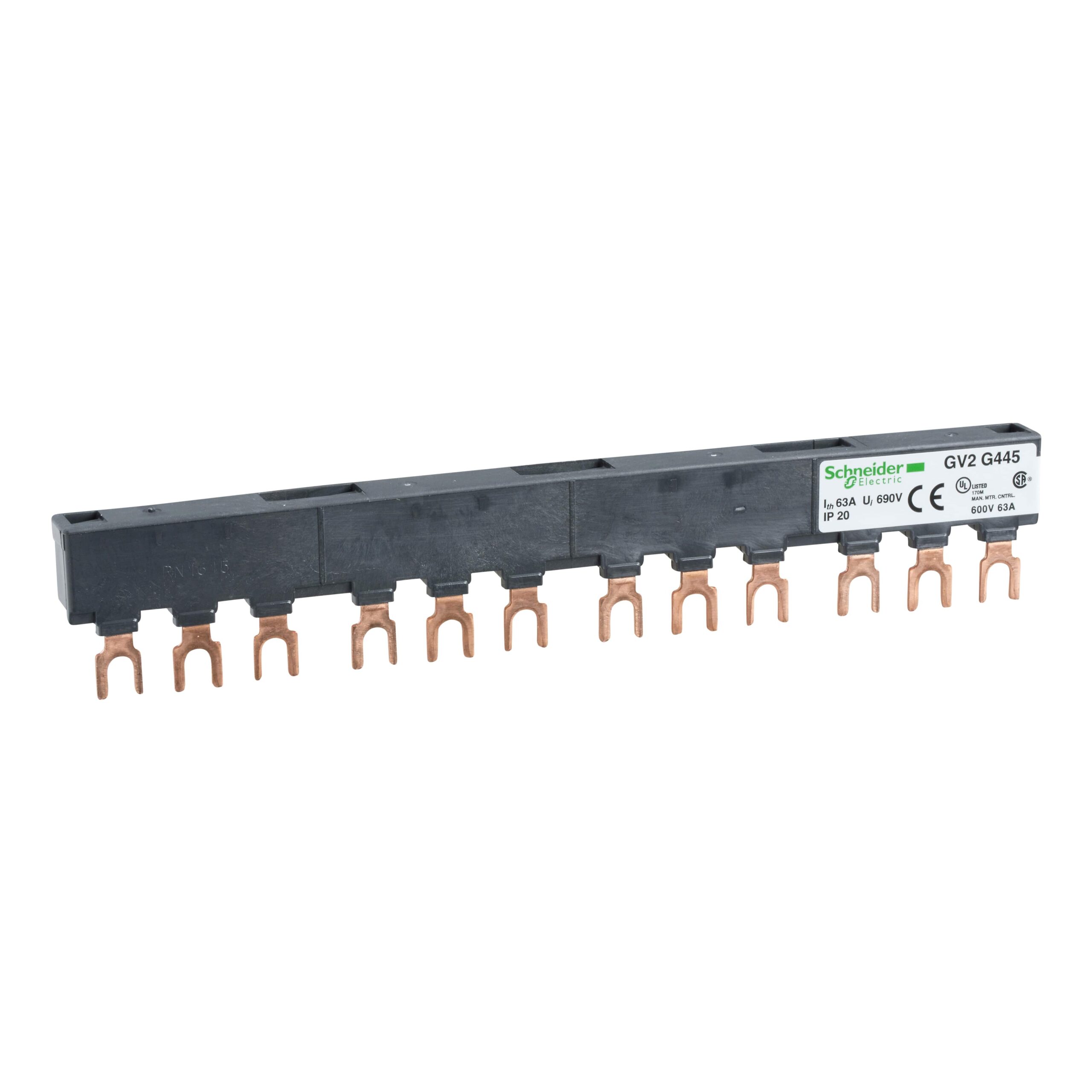 GV2G345 - Linergy FT - Comb busbar - 63 A - 3 tap-offs - 45 mm pitch Schneider Electric