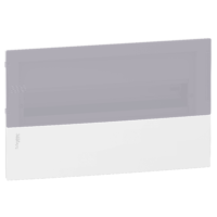 MIP22118T - Enclosure, Resi9 MP, flush mounting, 1 row of 18 modules, IP40, translucid door, 1 earth + 1 neutral terminal blocks Schneider Electric