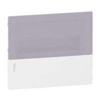 MIP22112T - Enclosure, Resi9 MP, flush mounting, 1 row of 12 modules, IP40, translucid door, 1 earth + 1 neutral terminal blocks Schneider Electric