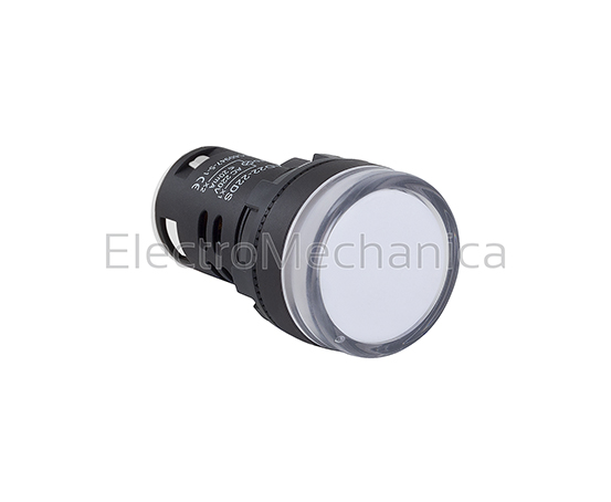 AD22-22DSW02 22mm WHT LED P/LIGHT 24VAC/DC EM - LED PILOT LIGHTS (MULTI-CHIP). 22 MM LED PILOT LIGHTS (HIGH BRIGHTNESS - 4 LED'S).LONG LIFE 22mm P/MNT WHT LED P/LIGHT 380VAC