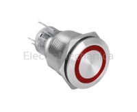 22mm RED ILL MET. P/BUTTON 220VAC