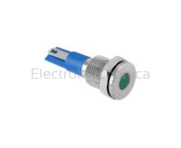 12mm METALIC GRN LED PL 240VAC/DC