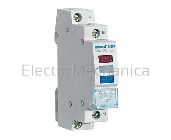 IND LIGHT RED-CLEAR-BLUE 230VAC