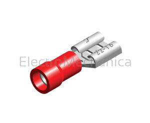 FEMALE P/ON RED 6.4mm TWNGRP(100)