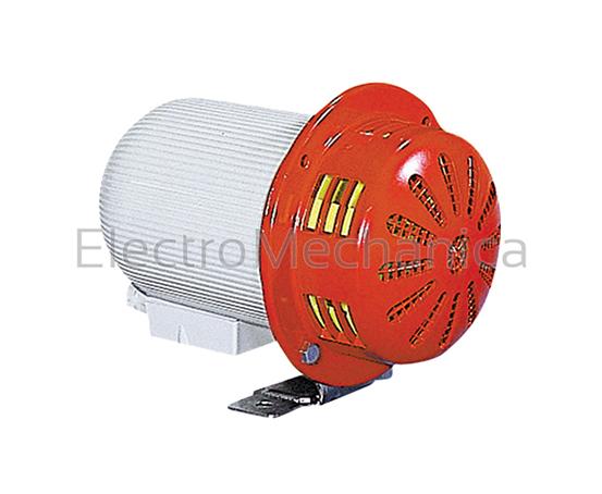 42025 MOTOR DRIVEN SIREN 240VAC/DC EM - INDUSTRIAL SIRENS). CELERE SERIES MOTOR DRIVEN SIRENS. CELERE MID SIZED ELECTRO-MECHANICAL SIREN SELF-EXTINGUISHING PC BODY WITH HIGH IMPACT RESISTANCE EASY INSTALLATION BY MEANS OF THE INTEGRATED FIXING BRACKET - M12 CABLE GLAND MOTOR PROTECTION THERMAL CIRCUIT BREAKER INSTALLED ON CELERE AND SUPERCELERE VERSIONS .SERIES CELERE .SUPPLY VOLTAGE 240 VAC/DC .DB @ 1M 110 .DESCRIPTION MOTOR DRIVEN SIREN .INDEX PROTECTION IP IP43 .RUN DURATION ON 1 MINUTE .RUN DURATION OFF 10 MINUTE .DIMENSIONS 118 .DIMENSIONS (MM) H (H) X 167 . MOTOR DRIVEN SIREN CELERE 12VDC