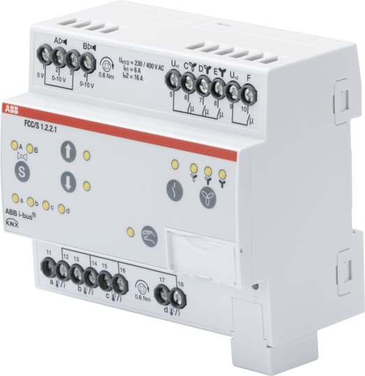 2CDG110213R0011 - FCC/S1.2.2.1 Fan Coil Controller, 2 x 0-10 V, Manual Operation, 3-stage, MDRC | ABB