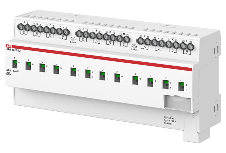 2CDG110272R0011 - SA/S12.16.6.2 Switch Actuator, 12-fold, 16 A, C-Load, Energy Function, MDRC | ABB
