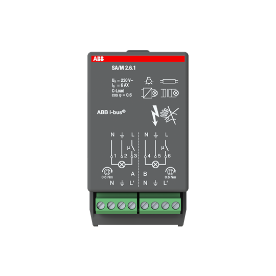 2CDG110002R0011 - SA/M2.6.1 Switch Actuator Module, 2-fold, 6 A | ABB